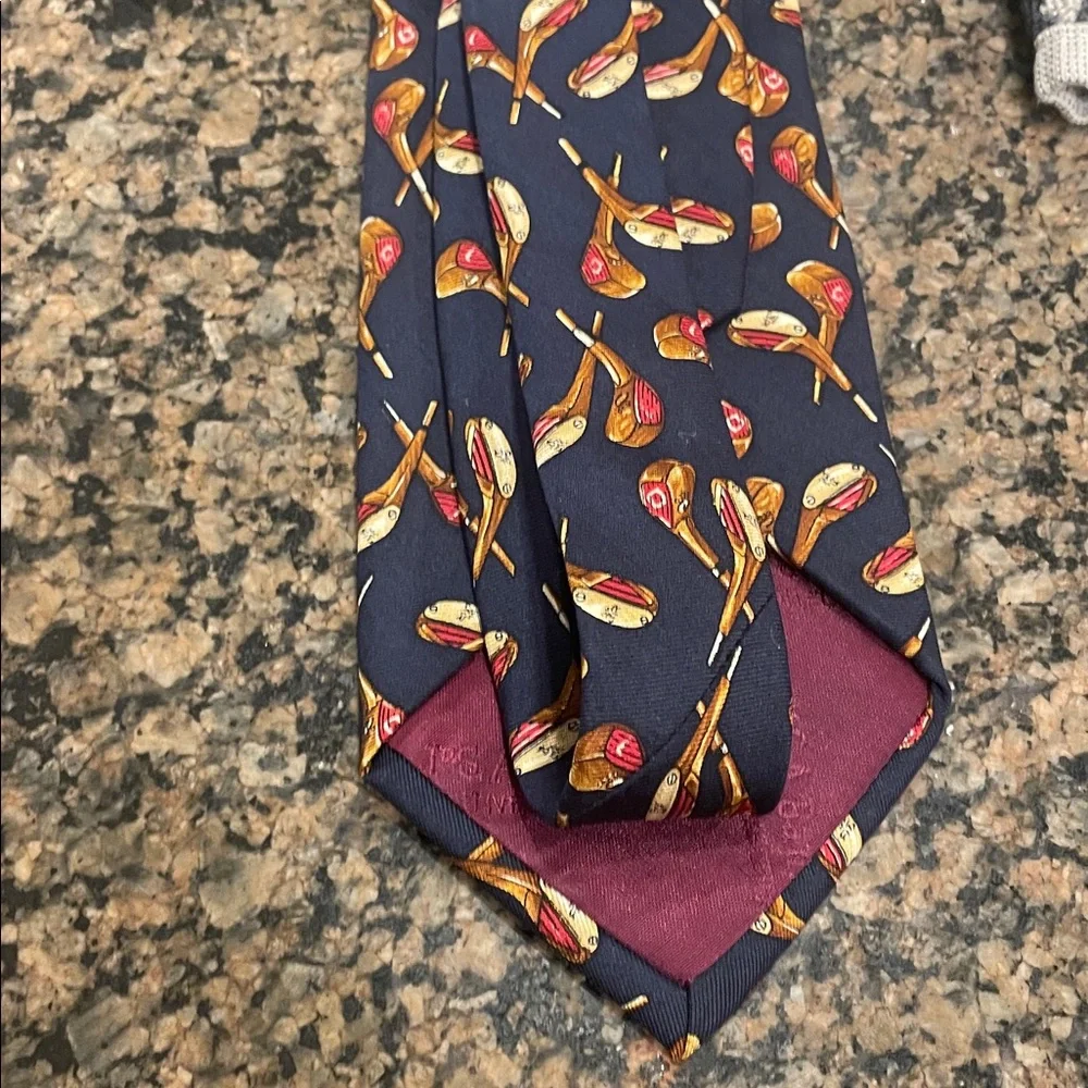 Jos A. Bank Executive Collection Navy Blue Vintage Golf Caddy Silk Tie